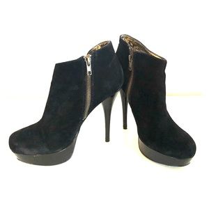 Steve Madden Black Suede Platform Booties